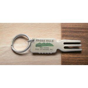Angus Hills CA Golf Course Key Chain Paul Ottaviano Vintage Souvenir Fork